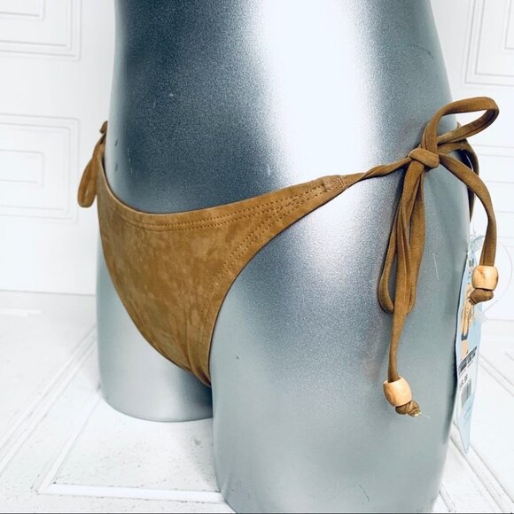 NWT SUNSET BEACH BIKINI BOTTOM NEW W TAGS FAUX SUEDE  WOMEN SIZE XS MEDIUM - Picture 5 of 7